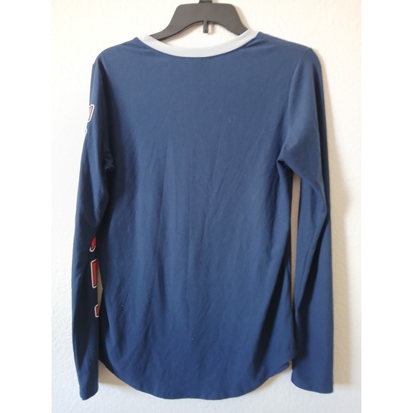 Disney Mickey Mouse Graphic Long Sleeve T-Shirt Top Women's Small Navy - Picture 2 of 13